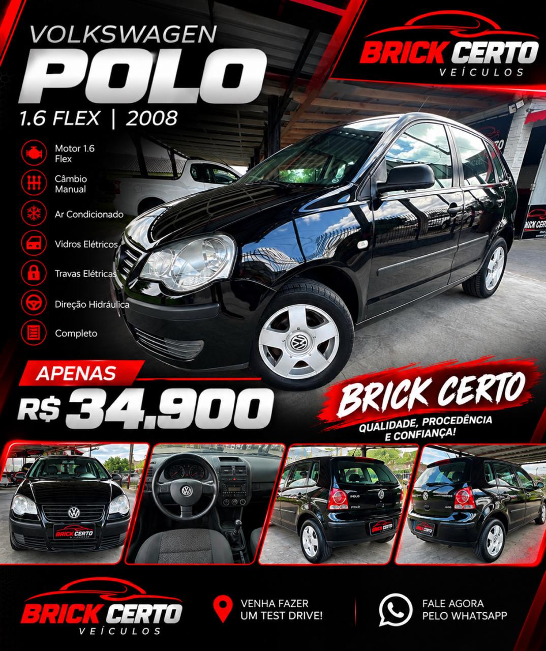 POLO 1.6 2008 na Brick Certo Veículos